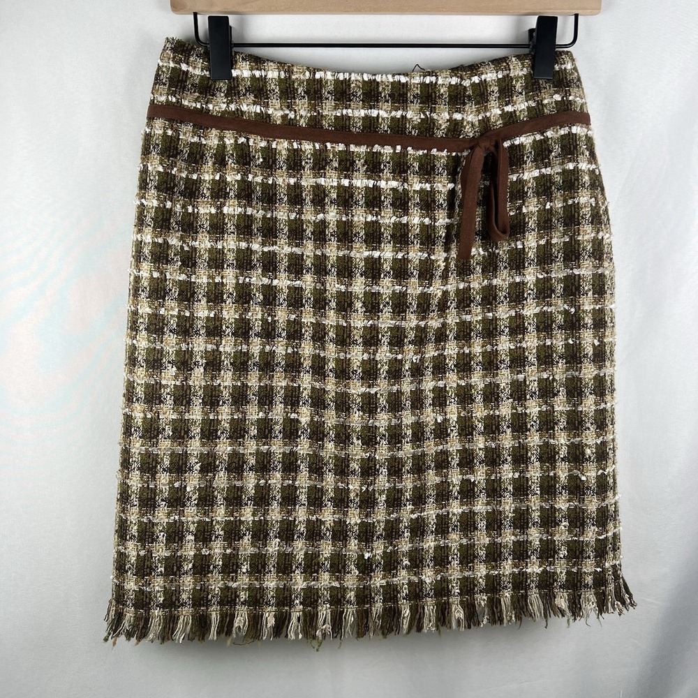 Easy Pieces New York Women Brown Acrylic‎ Polyester Skirt Size 6 Petite Bow
